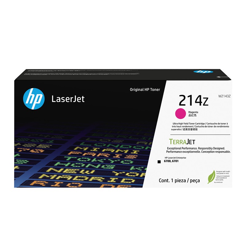 HP/惠普 214Z超高容量硒鼓 W2143Z 品红色/鼓粉一体/26000页 适用机型：HP Color LaserJet Enterprise 6700dn/6701dn 单位:个