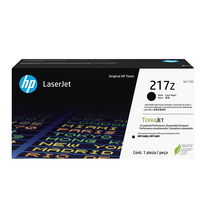 HP/惠普 217Z超高容量硒鼓 W2170Z 黑色/鼓粉一体/32000页 适用机型：HP Color LaserJet Enterprise MFP 6800dn/HP Color LaserJet Enterprise Flow MFP 6800zfw+/6801zfw+ 单位:个