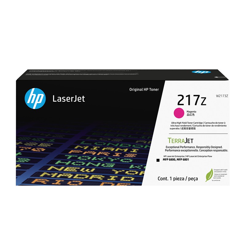 HP/惠普 217Z超高容量硒鼓 W2173Z 品红色/鼓粉一体/24000页 适用机型：HP Color LaserJet Enterprise MFP 6800dn/HP Color LaserJet Enterprise Flow MFP 6800zfw+/6801zfw+ 单位:个