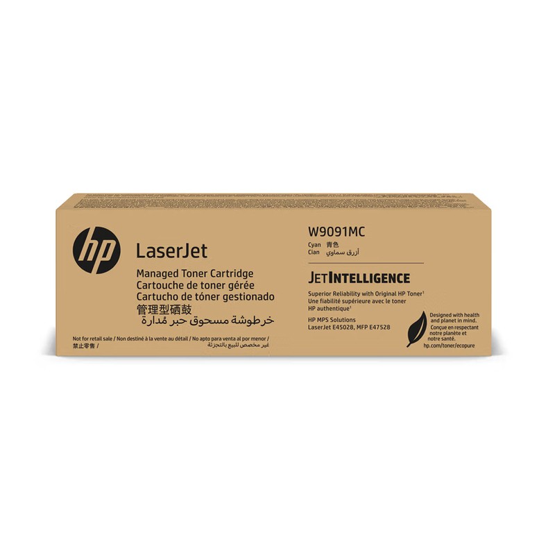 HP/惠普 管理型硒鼓 W9091MC 青色/鼓粉一体/6900页 适用机型：HP Color LaserJet Managed E45028dn Printer/HP Color LaserJet Managed MFP E47528f Prntr 单位:个