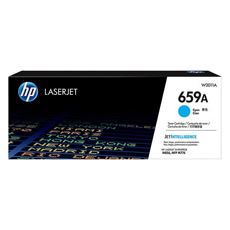 HP/惠普 659A打印碳粉盒 W2011A 青色/鼓粉分离/13000页 适用机型：HP Color LaserJet Enterprise M856dn/HP Color LaserJet Enterprise MFP M776dn/HP Color LaserJet Enterprise Flow MFP M776z/M776zs 单位:个