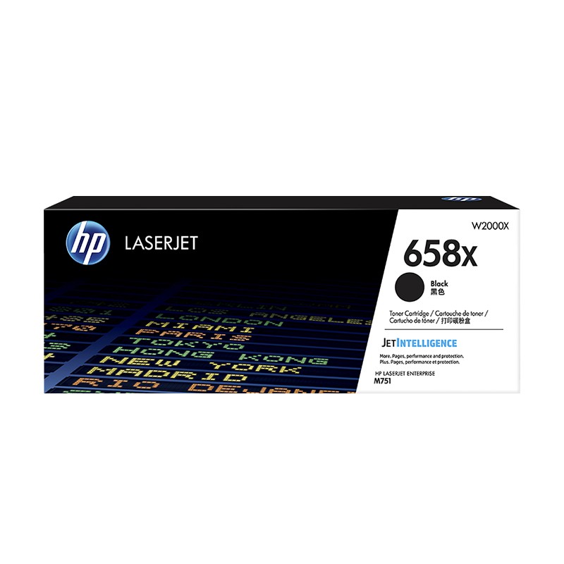 HP/惠普 658X打印碳粉盒 W2000X 黑色/鼓粉分离/33000页 适用机型：HP Color LaserJet Enterprise M751n/M751dn 单位:个