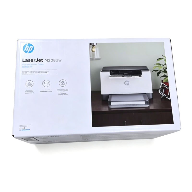 HP/惠普 激光打印机LaserJet M208dw LaserJet M208dw 6GW64A A4/黑白/29PPM/双面/WIFI/月负荷2万页/耗材单页成本0.38元 适用耗材：硒鼓W1370A(1150页)/W1370X(2600页)鼓粉一体 单位:个