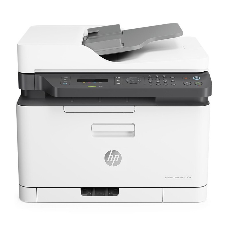 HP/惠普 激光一体机Color Laser MFP 179fnw Color Laser MFP 179fnw 4ZB97A A4/彩色/18-4PPM/打印/复印/扫描/传真/网络/WIFI/输稿器/月负荷2万页/耗材单页成本(黑色0.36元/彩色0.57元 适用耗材：墨粉盒W2080A黑色(约1000页)/W2081A青色(约700页)/W2082A黄色(约700页)/W2083A品红色(约700页)/硒鼓W1132A(1.6万页) 单位:个