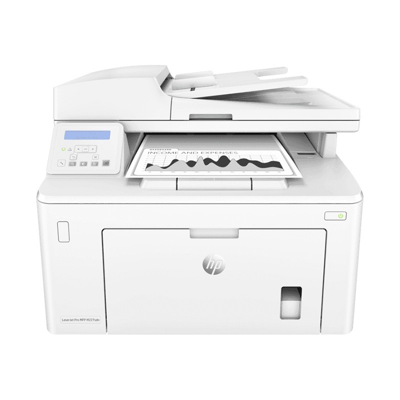 HP/惠普 激光一体机LaserJet Pro MFP M227sdn LaserJet Pro MFP M227sdn G3Q74A A4/黑白/打印/复印/扫描/28PPM/双面/网络/输稿器/月负荷3万页 适用耗材：墨粉盒CF230A(1600页)/CF230X(3500页)/硒鼓CF232A(2.3万页) 单位:个