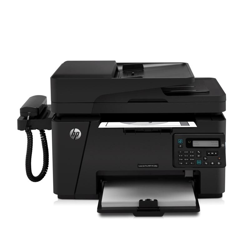 HP/惠普 激光一体机LaserJet Pro MFP M128fp LaserJet Pro MFP M128fp CZ185A A4/黑白/打印/复印/扫描/传真/20PPM/网络/输稿器/电话手柄/月负荷8000页/耗材单页成本0.36元 适用耗材：硒鼓CC388A(1500页)鼓粉一体/随机耗材可打印700页 单位:个