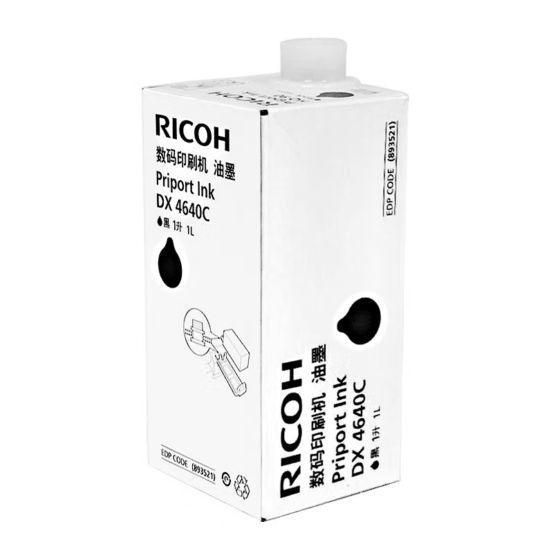 RICOH/理光 DX4640C油墨 893521 黑色/每瓶1000ml/每盒6瓶 适用机型:DX4640PD 单位:个