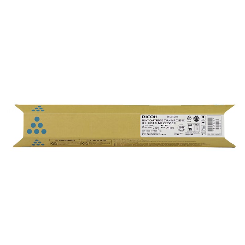 RICOH/理光 墨粉盒MPC2551C型 841529 蓝色/9500页/210g 适用机型：MPC2010/MPC2030/MPC2050/MPC2051/MPC2530/MPC2550/MPC2551 单位:个