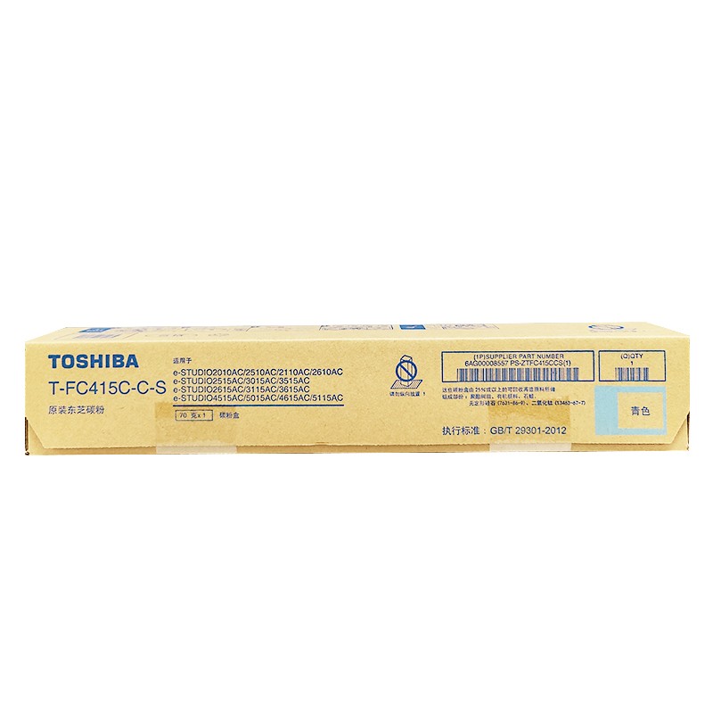 TOSHIBA/东芝 碳粉盒 PS-ZTFC415CCS 青色/3000页 适用机型：e-STUDIO2010AC/2510AC/2515AC/3015AC/3515AC/4515AC/5015AC/2615AC/3115AC/3615AC/4615AC/5115AC/2110AC/2610AC 单位:个