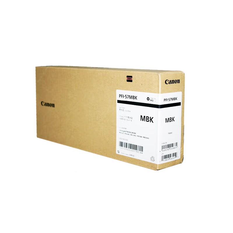 CANON/佳能 墨盒 PFI-57MBK 粗面黑 700ML 适用机型：PRO-520/PRO-521/PRO-540/PRO-540S/PRO-541/PRO-560/PRO-561S/PRO-560S/PRO-561S 单位:个
