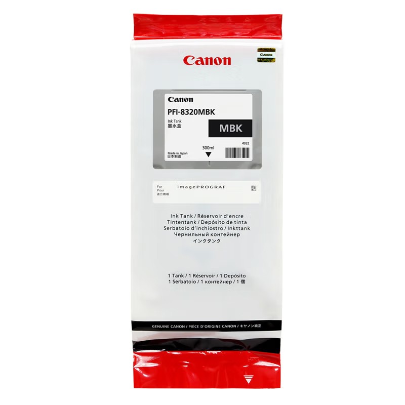 CANON/佳能 墨盒 PFI-8320MBK 粗面黑 300ML 适用机型：TM-5300/TM-5305/TM-5200/TM-5205/GP-5200/GP-5300/TM-5250/TM-5255/TM-5350/TM-5355 单位:个