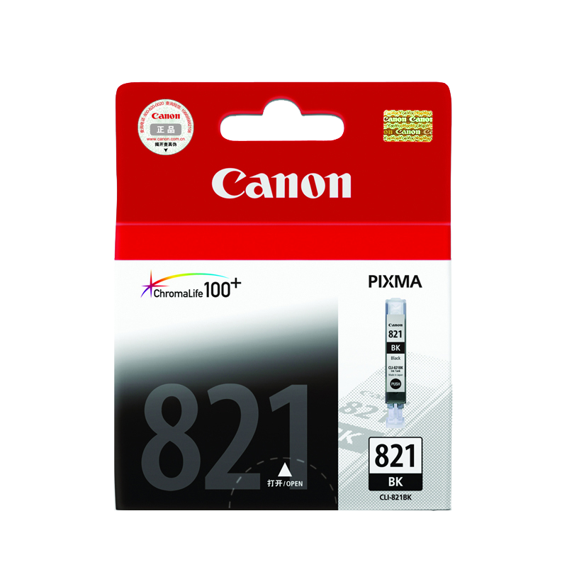 CANON/佳能 墨盒 CLI-821BK 黑色/350页 适用机型：iP3680/iP4680/P4760/MP648/MP638/MP558/MP548/MX876/MX868 单位:个