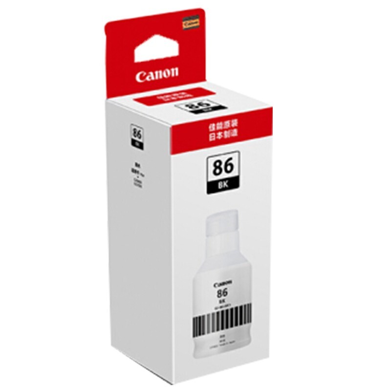 CANON/佳能 墨水 GI-86BK 黑色/170ml/6000页 适用机型：GX6080/GX7080/GX4080/GX3080/GX5080/GX6580/GX5580/GX7180/GX6180/GX5180 单位:个