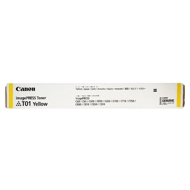 CANON/佳能 墨粉 T01 Y 黄色/3.95万页/1040g 适用机型：CanonC60/C65/C600/C650/C700/C710/C750/C800/C810/C850/C910/V800/V900/V700 单位:个