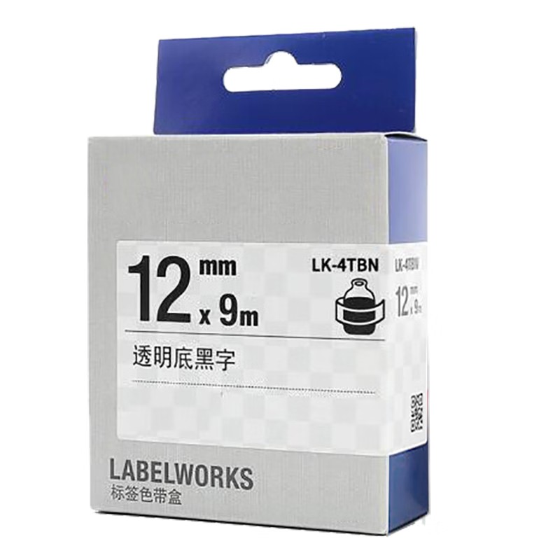 EPSON/爱普生 标签色带 LK-4TBN 12mm/透明底黑字 单位:个
