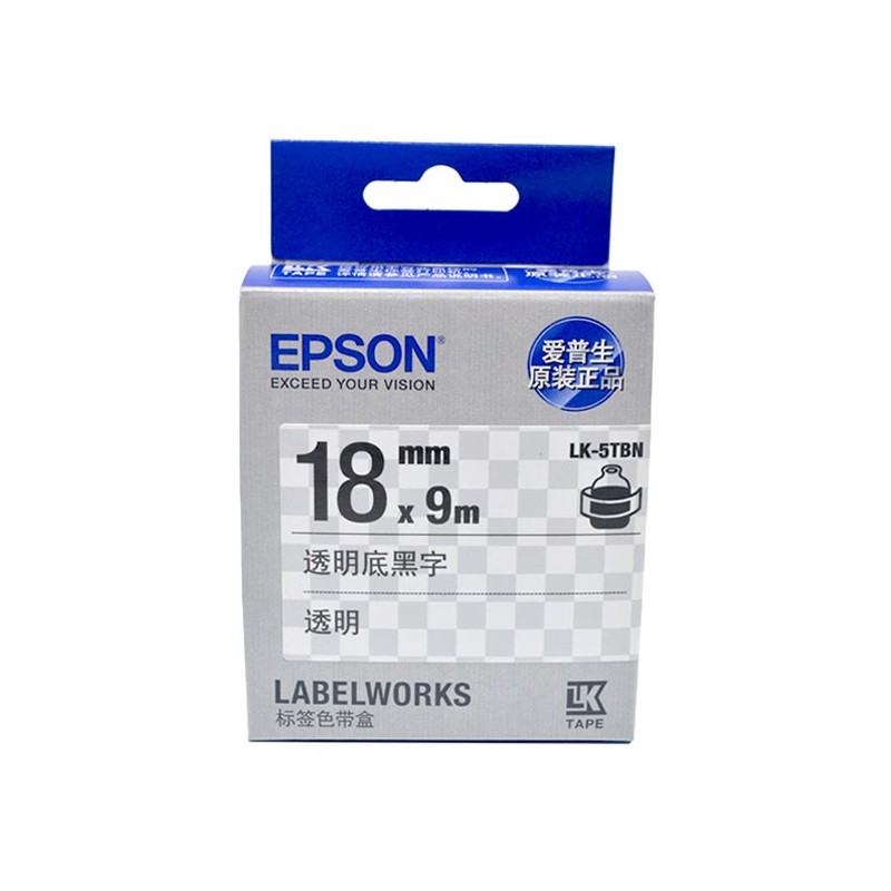 EPSON/爱普生 标签色带 LK-5TBN 18mm/透明底黑字 单位:个