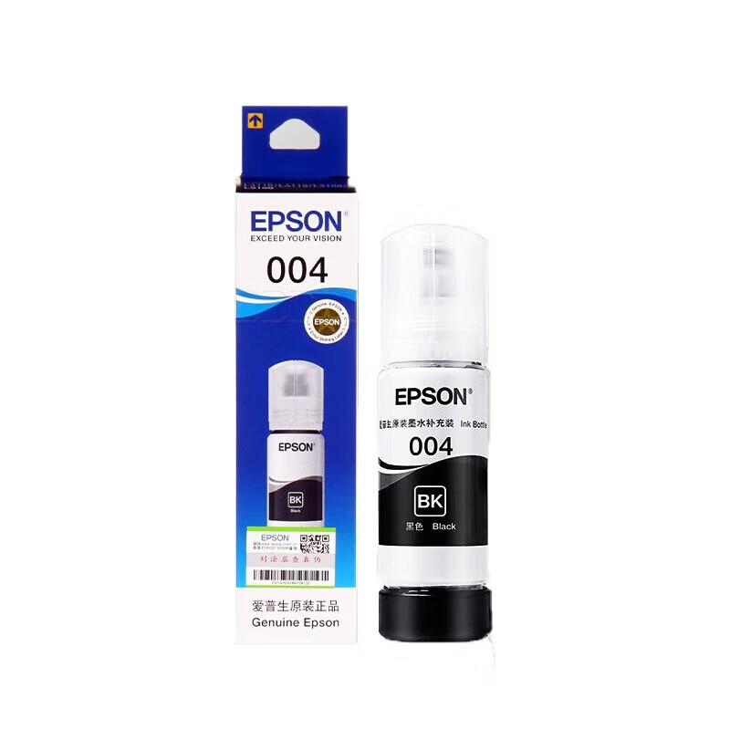 EPSON/爱普生 004墨水 C13T00U180 黑色/65ml/4500页 适用机型：L1118/L1218/L1119/L3106/L3108/L3109/L3115/L3116/L3117/L3118/L3119/L3151/L3153/L3156/L3158/L3161/L3163/L3166/L3167/L3168/L3169/L5198/L3251/L3268/L3269/L3256/L3258/L3266/L3253/L3218/L3255/L3219/L3558/L11058/L3267/L3556/L1259/L5298/L11058/L1258 单位:个