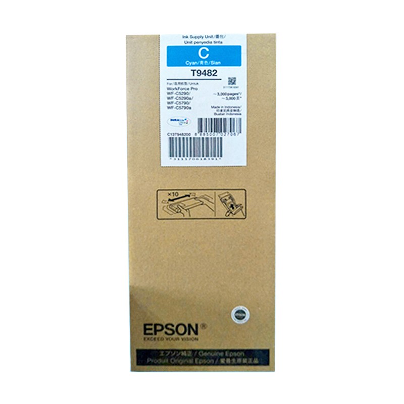 EPSON/爱普生 墨盒 T9482 青色/3000页 适用机型：WF-C5290a/C5790a 单位:个