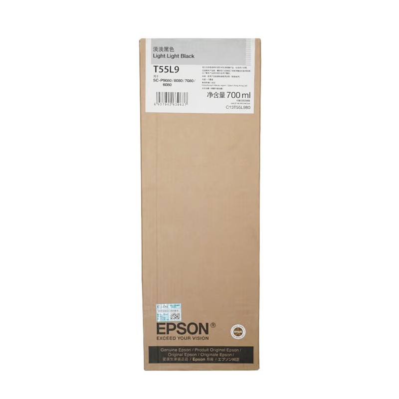 EPSON/爱普生 墨盒 T55L9 淡淡黑色700ml 适用机型：SC-P6080/8080/7080/9080 单位:个