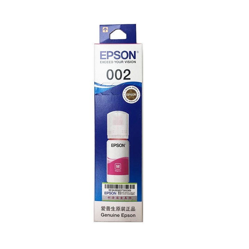 EPSON/爱普生 002墨水 C13T03X380 洋红色/70ml/6000页 适用机型：L4151/L4153/L4156/L4158/L4163/L4165/L4166/L4167/L4168/L4169/L6166/L6168/L6198/L6176/L6178/L6278/L6279/L4269/L14158/L4266/L4263/L6298/L6268/L4268/L4267/L6276 单位:个