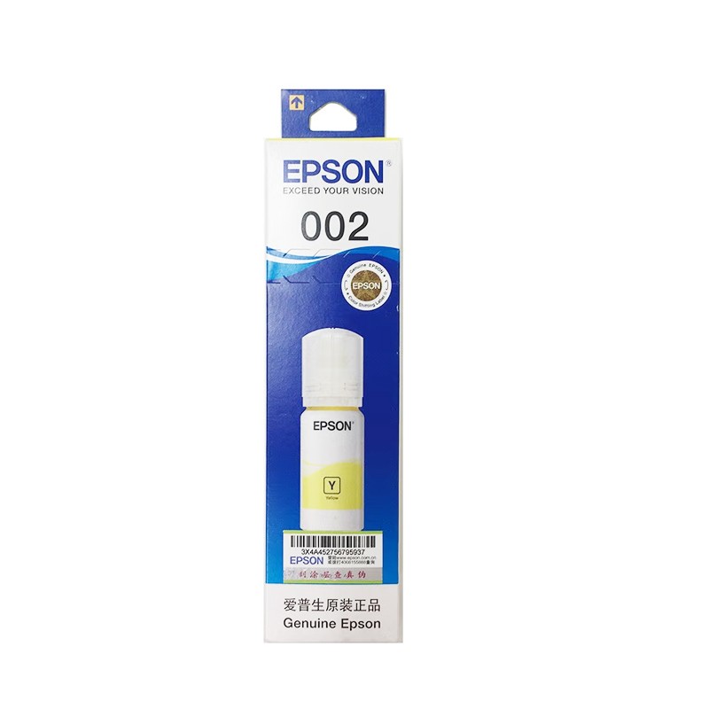 EPSON/爱普生 002墨水 C13T03X480 黄色/70ml/6000页 适用机型：L4151/L4153/L4156/L4158/L4163/L4165/L4166/L4167/L4168/L4169/L6166/L6168/L6198/L6176/L6178/L6278/L6279/L4269/L14158/L4266/L4263/L6298/L6268/L4268/L4267/L6276 单位:个