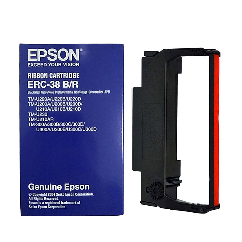 EPSON/爱普生 色带架 ERC-38B/R 双色/保质期18个月 适用机型：TM-300A/300B/300C/300D/U200/U210/U230/U325/U370/U375/U220 单位:个