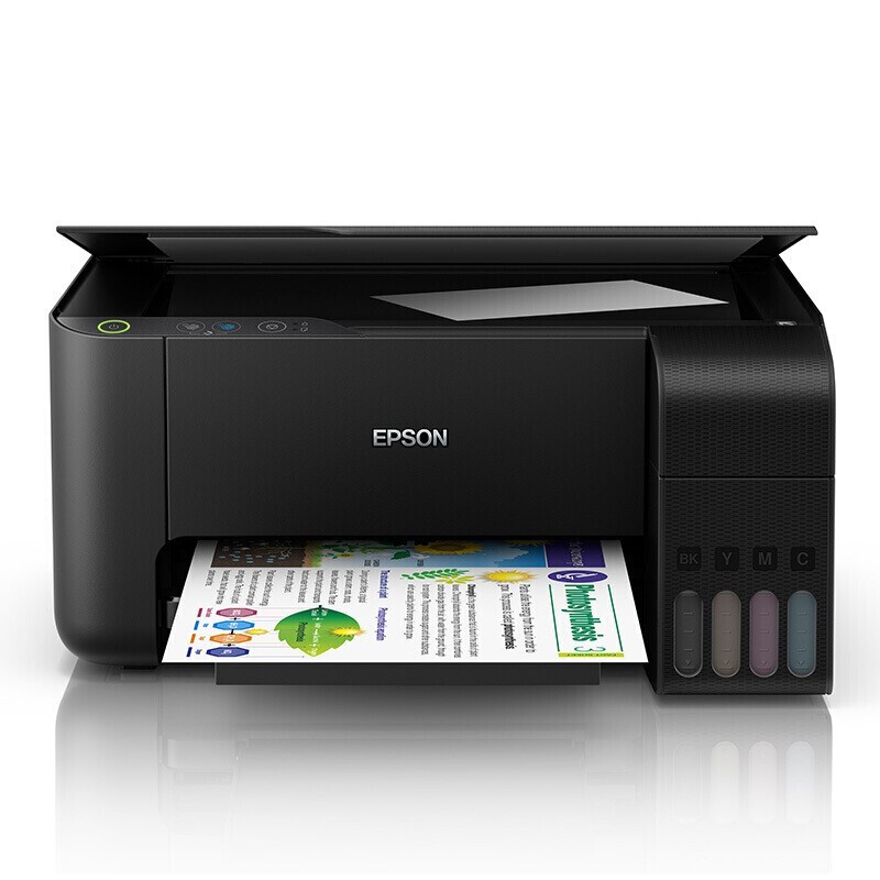EPSON/爱普生 墨仓式一体打印机 L3218 A4/4色/10-5ipm/打印/复印/扫描/机身黑色/耗材单页成本(黑色0.01元/彩色0.02元) 适用耗材：004黑色墨水C13T00U180(4500页);004青色墨水C13T00U280(7500页);004洋红色墨水C13T00U380(7500页);004黄色墨水C13T00U480(7500页) 单位:个
