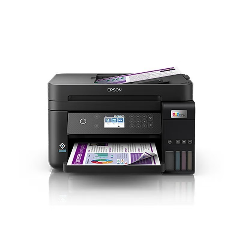 EPSON/爱普生 墨仓式一体打印机 L6279 A4/4色/15.5-8.5ipm/打印/复印/扫描/双面/网络/WIFI/进稿器/机身黑色/耗材单页成本(黑色0.01元/彩色0.03元) 适用耗材：002黑色墨水C13T03X180(7500页);002青色墨水C13T03X280(6000页);002洋红色墨水C13T03X380(6000页);002黄色墨水C13T03X480(6000页) 单位:个