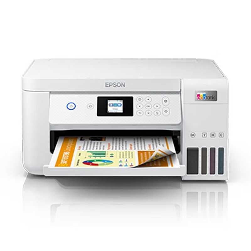 EPSON/爱普生 墨仓式一体打印机 L4263 A4/4色/10.5-5ipm/打印/复印/扫描/双面/WIFI/机身白色/耗材单页成本(黑色0.01元/彩色0.03元) 适用耗材：002黑色墨水C13T03X180(7500页);002青色墨水C13T03X280(6000页);002洋红色墨水C13T03X380(6000页);002黄色墨水C13T03X480(6000页) 单位:个