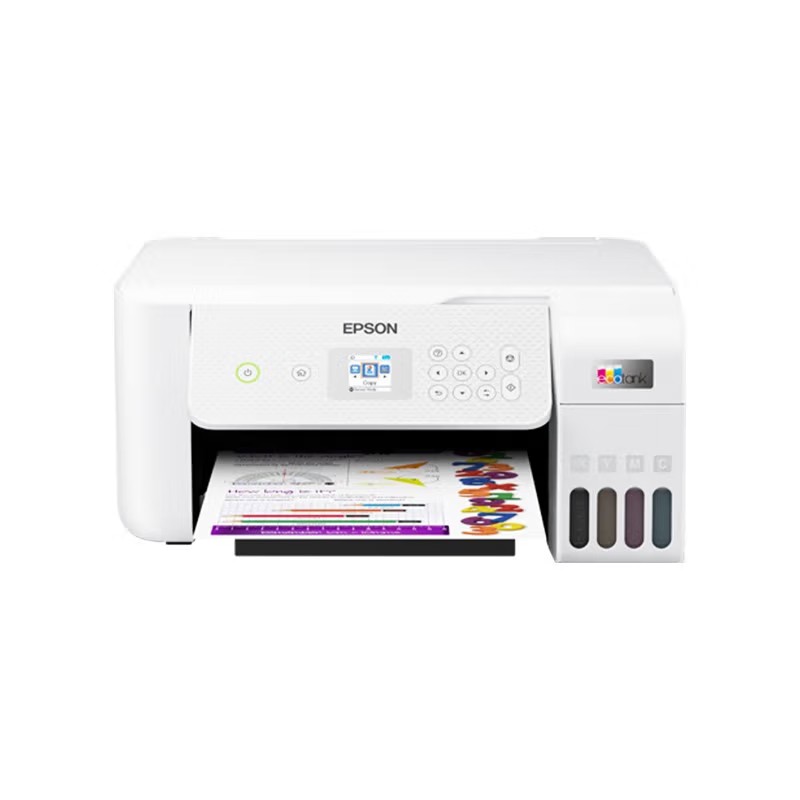 EPSON/爱普生 墨仓式一体打印机 L3267 A4/4色/10-5ipm/打印/复印/扫描/WIFI/机身白色/耗材单页成本(黑色0.01元/彩色0.02元) 适用耗材：004黑色墨水C13T00U180(4500页);004青色墨水C13T00U280(7500页);004洋红色墨水C13T00U380(7500页);004黄色墨水C13T00U480(7500页) 单位:个