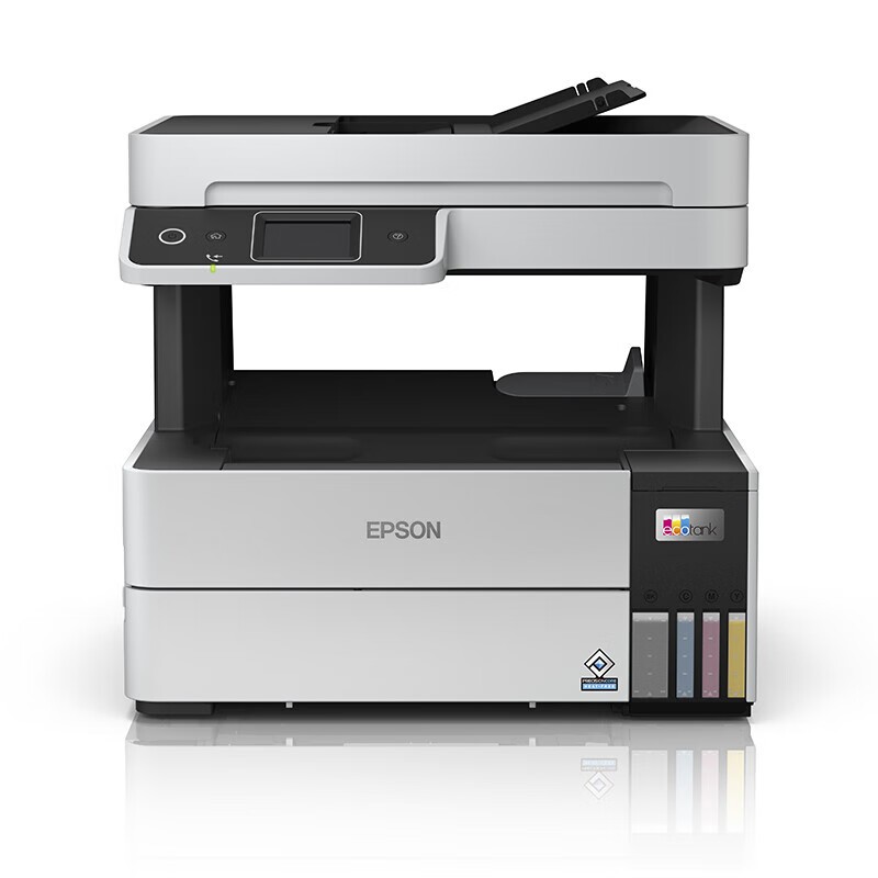 EPSON/爱普生 墨仓式一体打印机 L6468 A4/4色/17-9.5ipm/打印/复印/扫描/双面/网络/WIFI/进稿器/机身白色/耗材单页成本(黑色0.01元/彩色0.05元） 适用耗材：009黑色墨水C13T06E1(7500页)/009青色墨水(C13T06E2)(6000页)/009红色墨水(C13T06E3)(6000页)/009黄色墨水(C13T06E4)(6000页) 单位:个