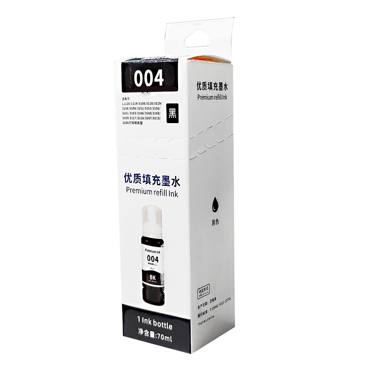 PFT/普飞 墨水 PEP-002/004BK 黑色/70ml 兼容爱普生002/004黑色墨水 适用机型：L1118/L1218/L1119/L3106/L3108/L3109/L3115/L3116/L3117/L3118/L3119/L3151/L3153/L3156/L3158/L3161/L3163/L3166/L3167/L3168/L3169/L5198/L3251/L3268/L3269/L3256/L3258/L3266/L3253 单位:个