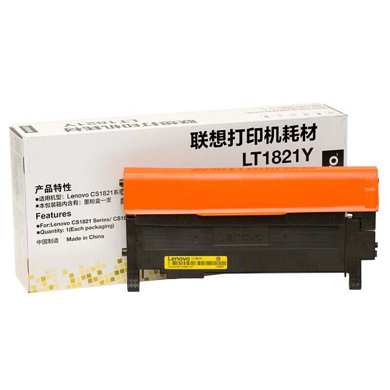 LENOVO/联想 墨粉盒 LT1821Y 黄色/1000页/质保3年 适用机型：CS1831/CS1831W/CM7120W/CS1821/CS1821W/CM7110W 单位:个