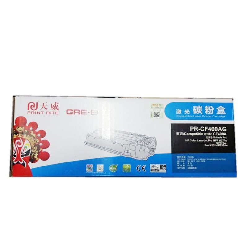 PRINT-RITE/天威 碳粉盒 PR-CF400AG 标准装/黑色/鼓粉一体/1500页 单位:个