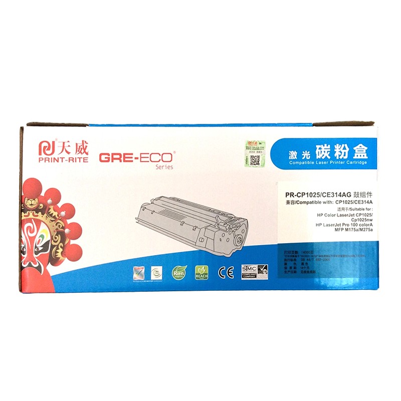 PRINT-RITE/天威 鼓组件 PR-CP1025/CE314AG 标准装/黑色/鼓粉分离/1.4万页 单位:个