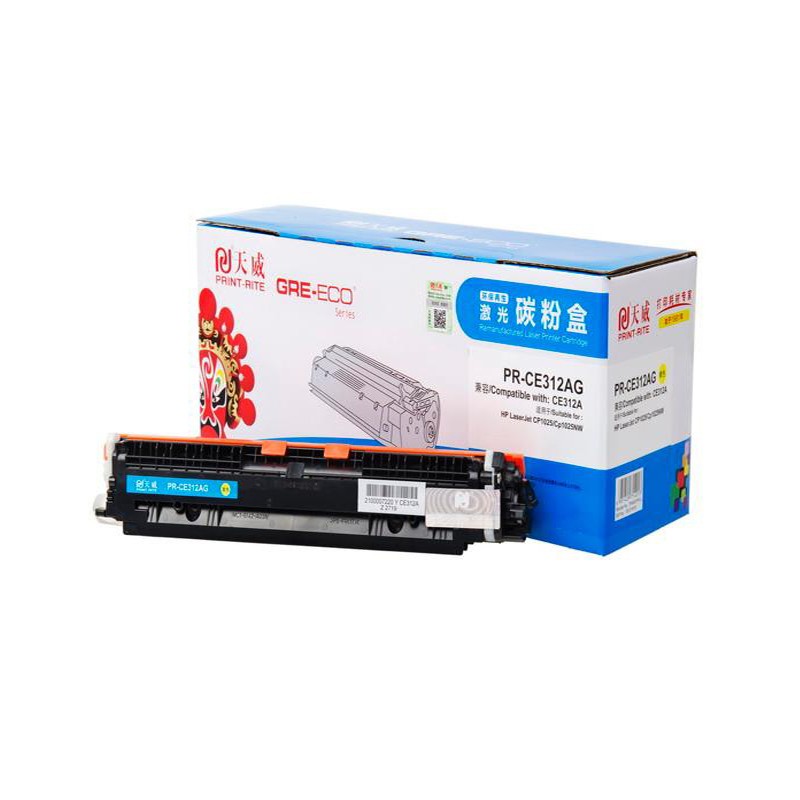 PRINT-RITE/天威 碳粉盒 PR-CE312AG 标准装/黄色/鼓粉分离/1000页 单位:个