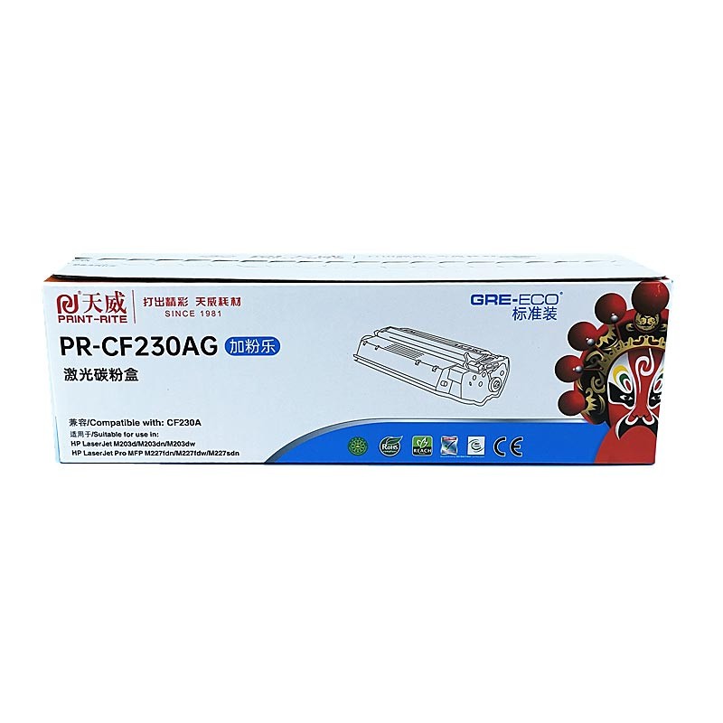 PRINT-RITE/天威 碳粉盒 PR-CF230AG 加粉乐标准装/黑色/鼓粉分离/1600页 单位:个