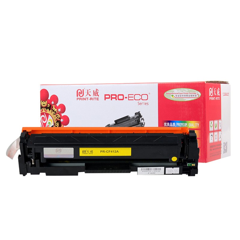 PRINT-RITE/天威 碳粉盒 PR-CF412AR 专业装/黄色/鼓粉一体/2300页 单位:个