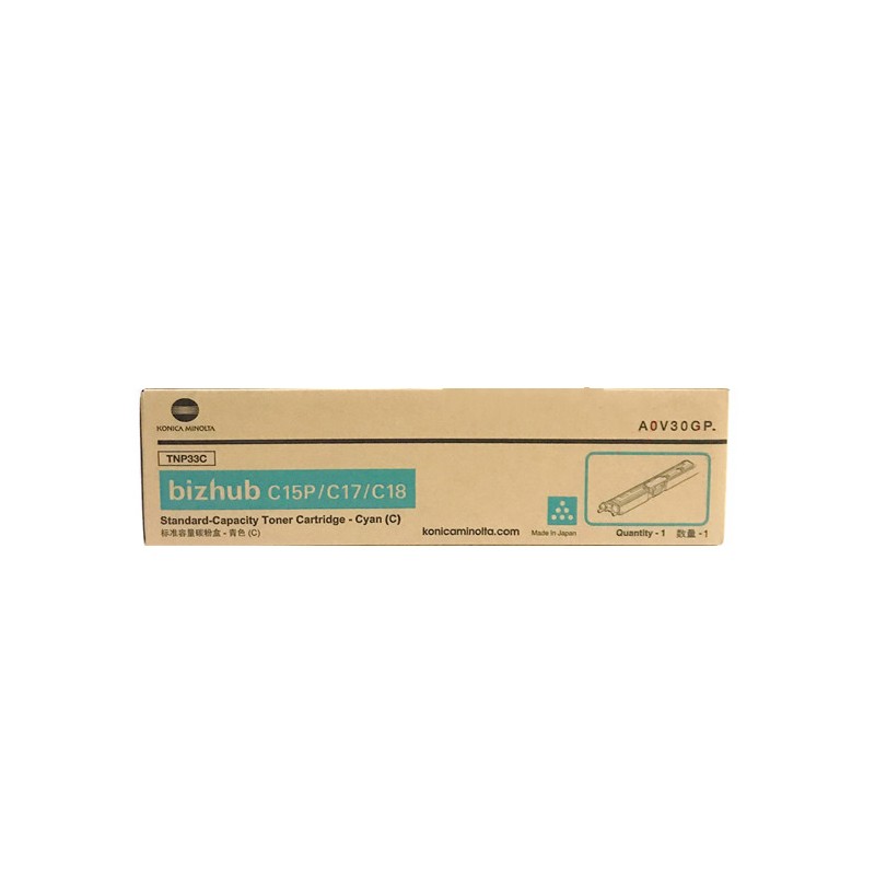 KONICAMINOLTA/柯尼卡美能达 TNP33C打印碳粉 A0V30GP 青色/1500页 适用机型：bizhub C15P/C17/C18 单位:个