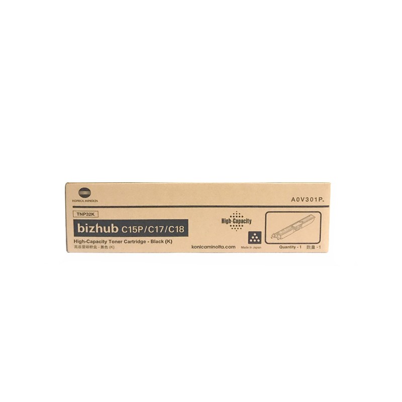 KONICAMINOLTA/柯尼卡美能达 TNP32BK打印碳粉 A0V301P 黑色/2500页 适用机型：bizhub C15P/C17/C18 单位:个
