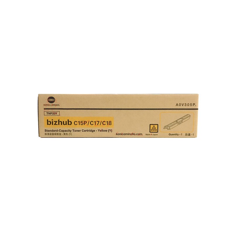 KONICAMINOLTA/柯尼卡美能达 TNP33Y打印碳粉 A0V305P 黄色/1500页 适用机型：bizhub C15P/C17/C18 单位:个