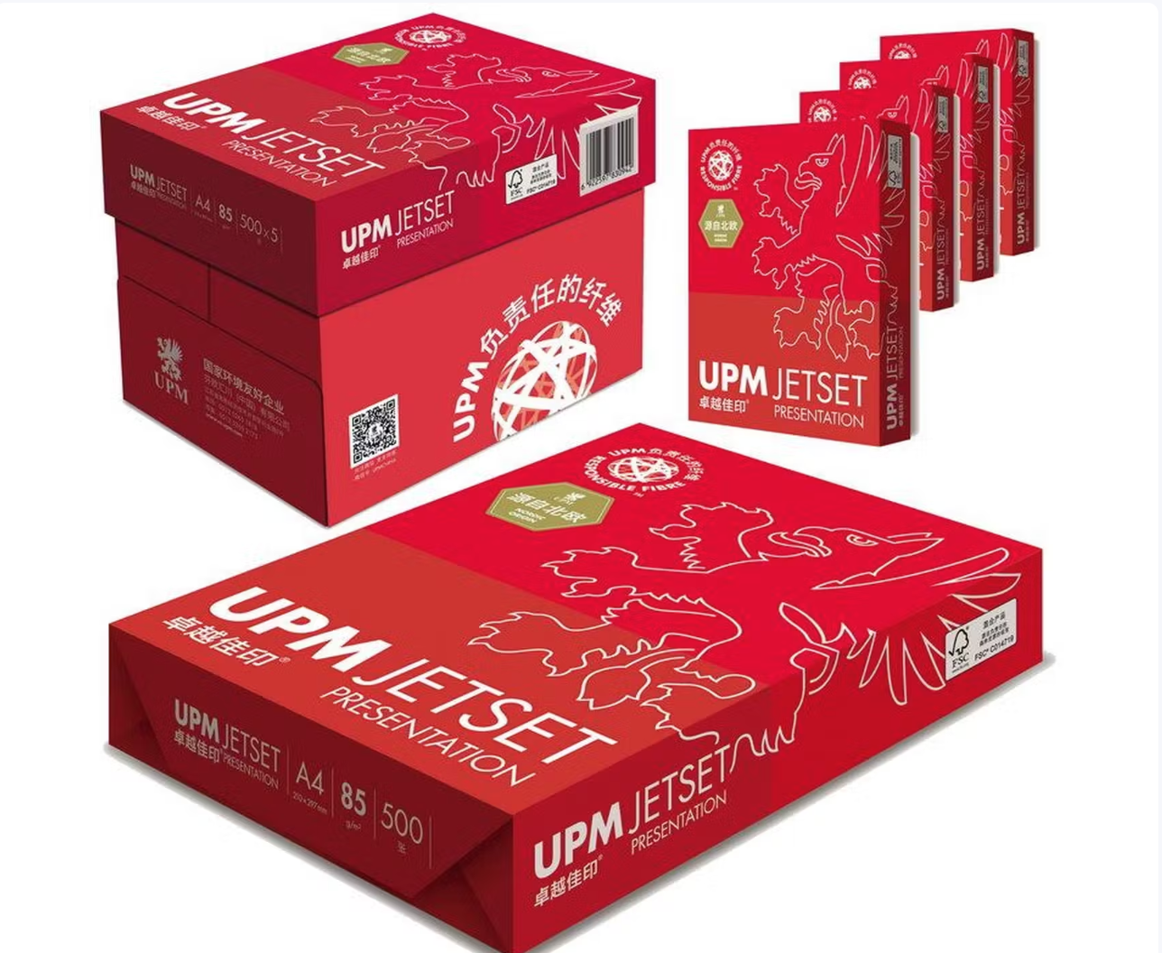 UPM/卓越佳印 复印纸 A4 85G 5包/箱 单位:箱