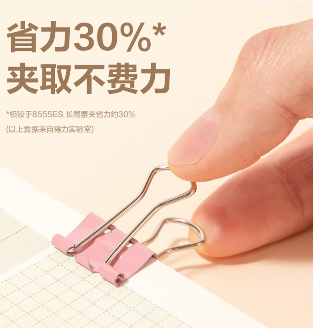 DELI/得力 8555B省力长尾票夹 8555B 混(筒) 单位:筒