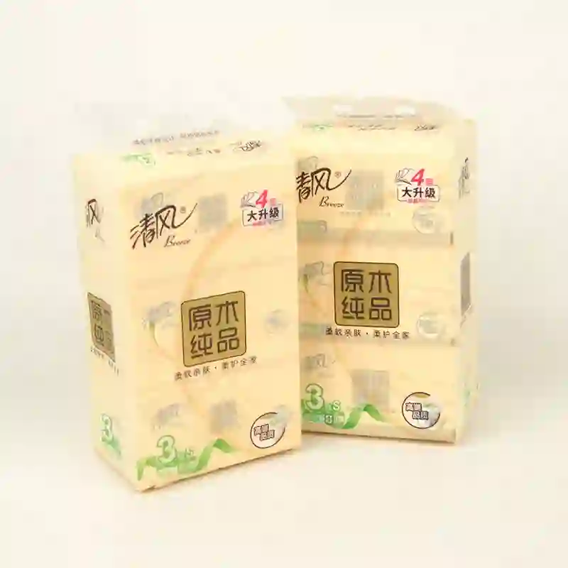 BREEZE/清风 120抽4层抽取式面巾纸 BR38SC4 190mm*132mm/张(4层) 3盒/提 单位:提