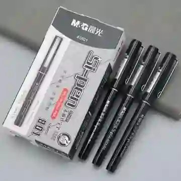M&G/晨光 拔盖直液式走珠笔 ARP41801 素雅红 0.5mm 12支/盒 单位:支