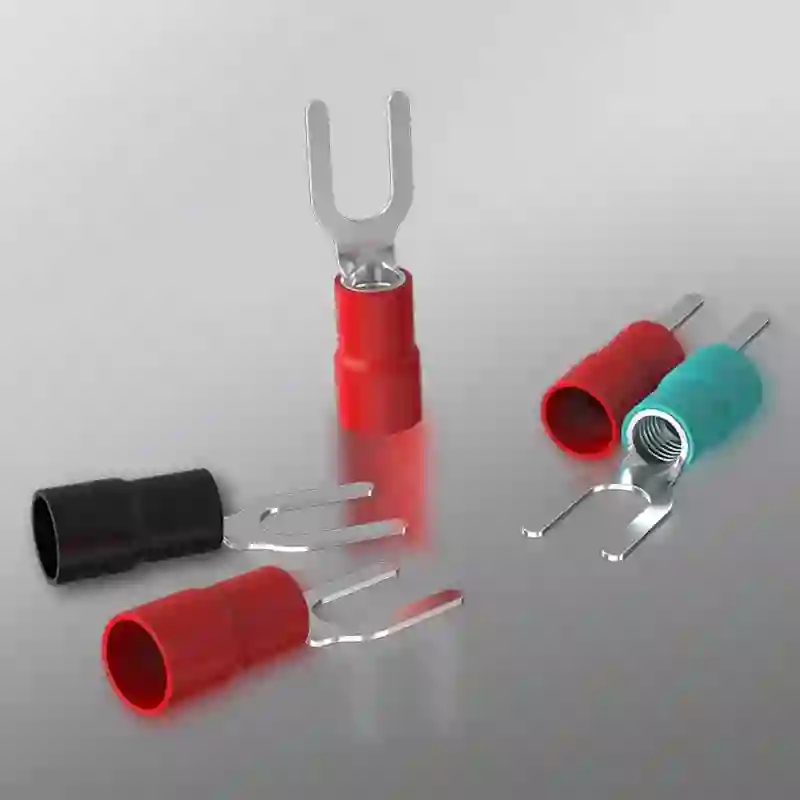 QYDQ/祺跃电气 线鼻子 SV1.25-4 铜镀锡1mm2-10A叉型绝缘端子 1000个/包 单位:包