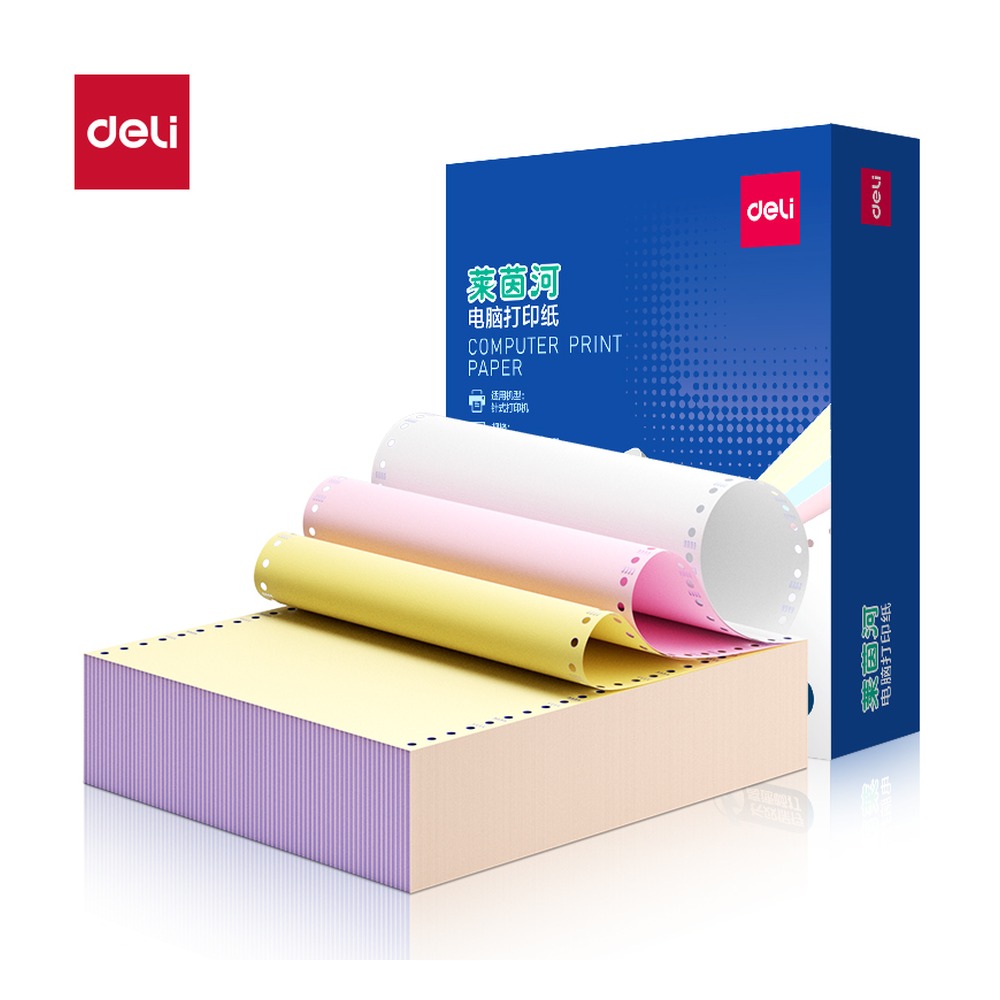 DELI/得力 电脑打印纸 L241-3 颜色:彩色；包装:1000页/盒；其他:1/2；页产量:1000页 单位:盒