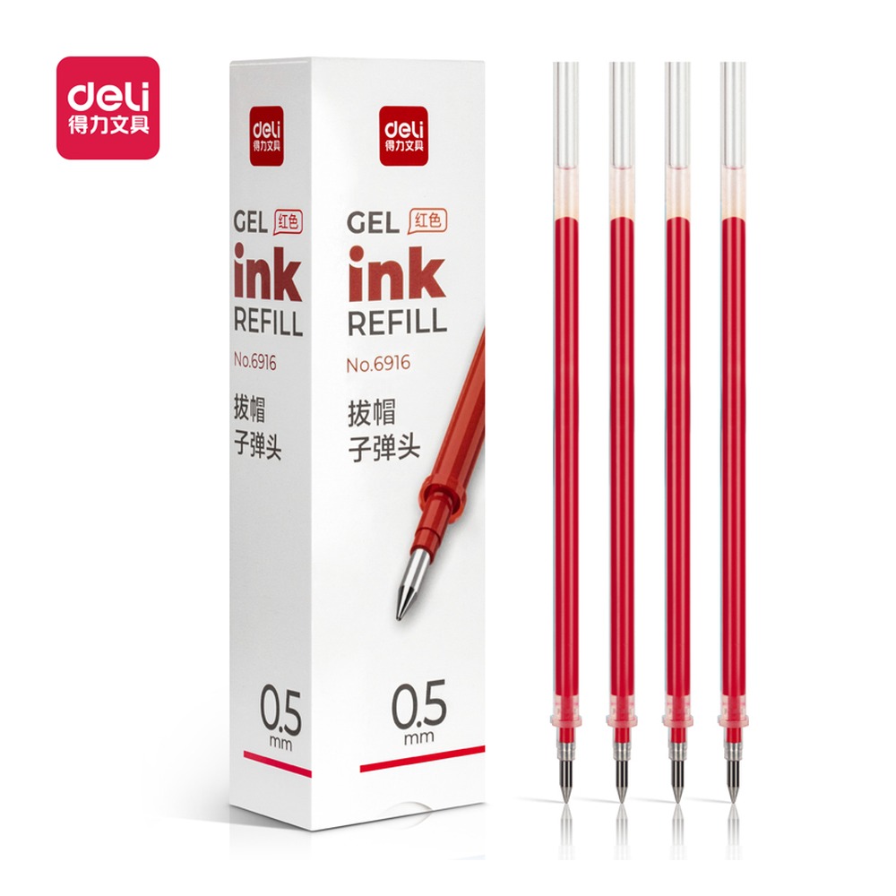 DELI/得力 中性笔芯 6916 尺寸:0.5mm；笔芯规格:0.5mm子弹头 单位:支