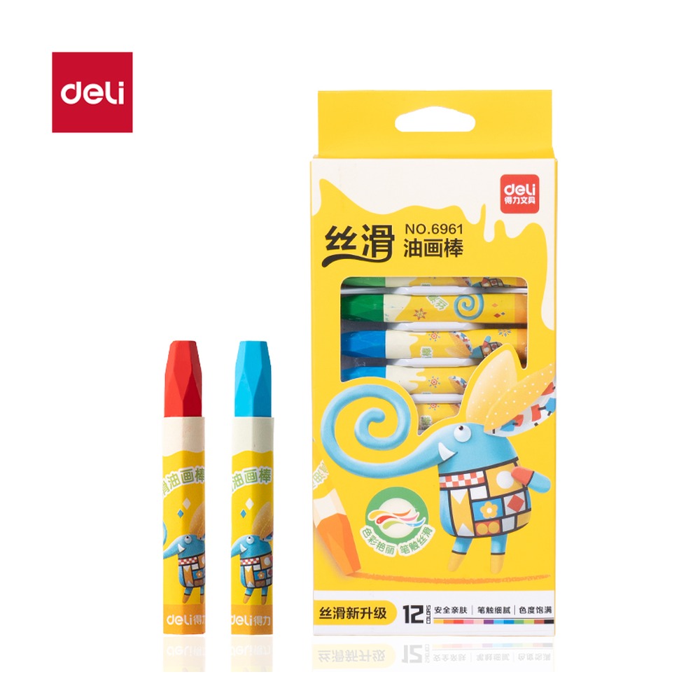 DELI/得力 油画棒 6961 颜色:混；包装:12支/盒 单位:盒