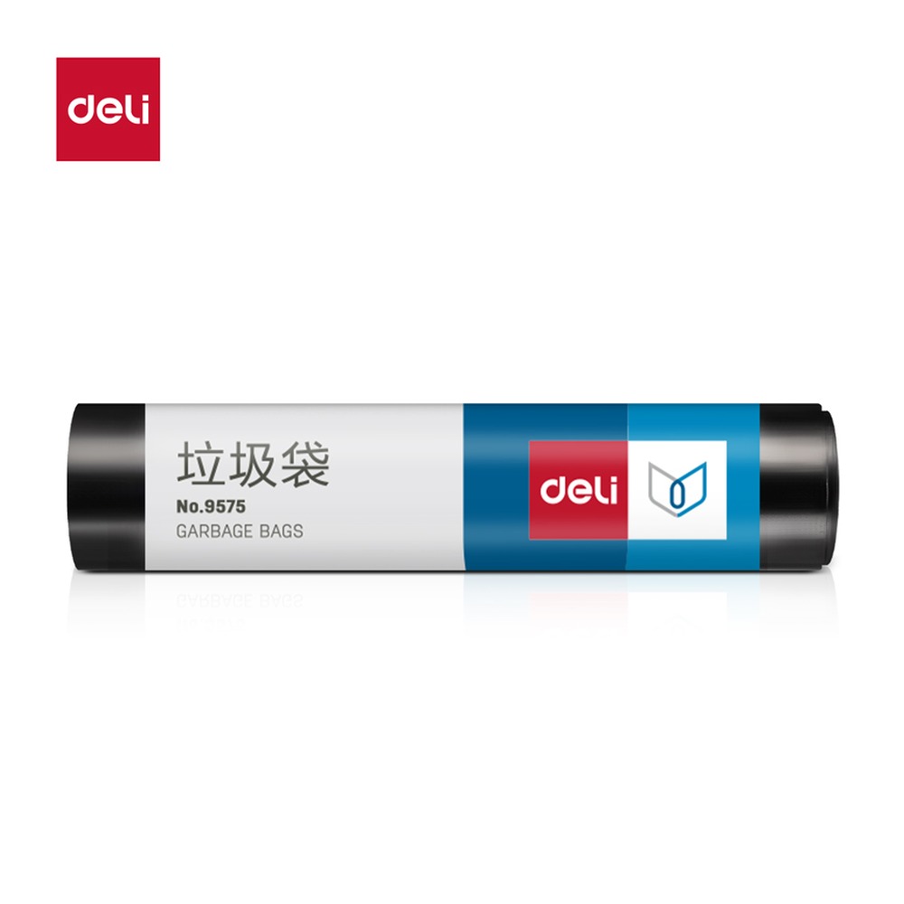DELI/得力 垃圾袋0八角底 9575 颜色:黑；尺寸:80cm；包装:10个/卷；结构:八角底 单位:卷